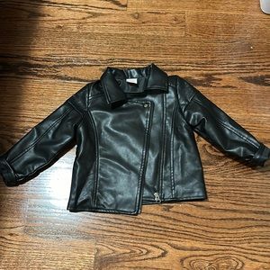 Girls 3T black faux leather jacket